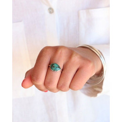 Bague argent turquoise -...