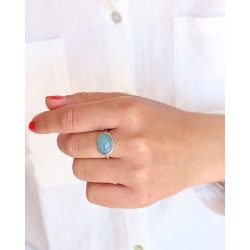 Bague argent ovale...