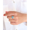 Bague argent ovale calcédoine Mosaik Bijoux Indiens - 2