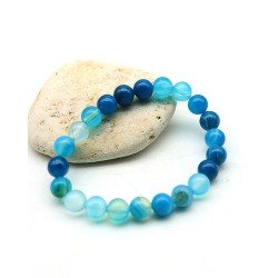 Bracelet agate bleue -...