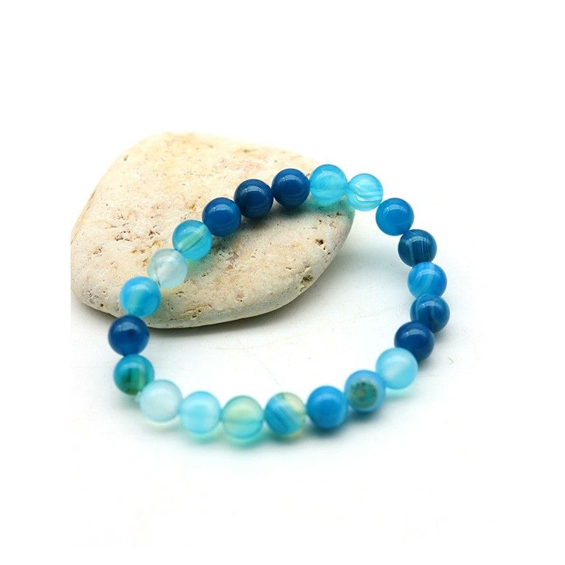 Bracelet agate bleue - Mosaik bijoux indiens Bracelet agate bleue - Mosaik bijoux indiens