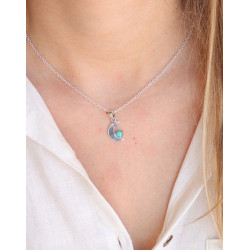 Pendentif argent lune -...