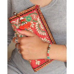 Bracelet tibétain rouge et...