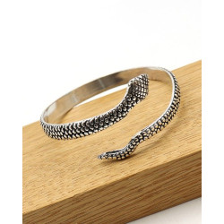 Bracelet argenté serpent - Mosaik bijoux indiens