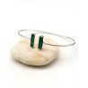 Jonc réglable agate verte - Mosaik bijoux indiens