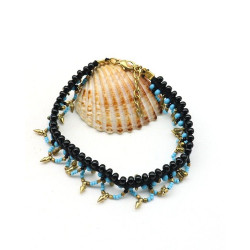 Chaine de cheville perles -...