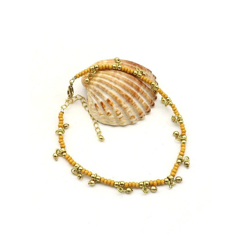 Chaine de pied jaune - Mosaik bijoux indiens Chaine de pied jaune - Mosaik bijoux indiens