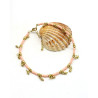 Chaine de cheville rose-pâle et pampilles dorées Mosaik Bijoux Indiens - 4