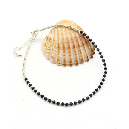 Chevillière perles noires - Mosaik bijoux indiens