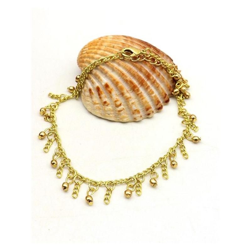 Bracelet de cheville chaine dorée - Mosaik bijoux indiens