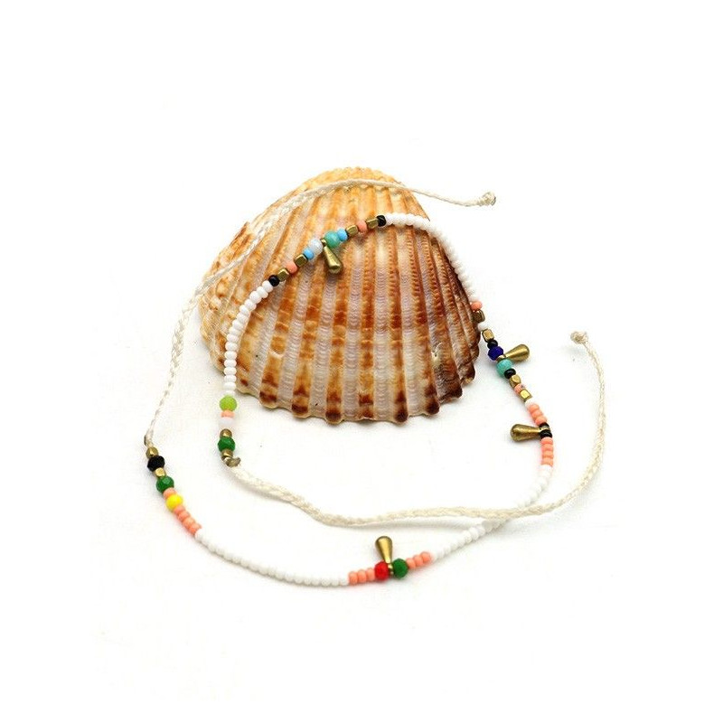 bracelet perles blanches - Mosaik bijoux indiens