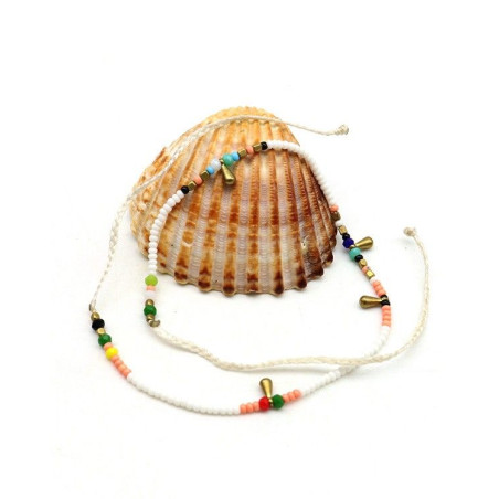 bracelet perles blanches - Mosaik bijoux indiens
