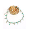Bracelet de cheville turquoise et argenté Mosaik Bijoux Indiens - 1