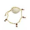 Chaine de pied laiton et grenat - Mosaik bijoux indiens