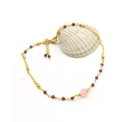 Bracelet de cheville grenat...