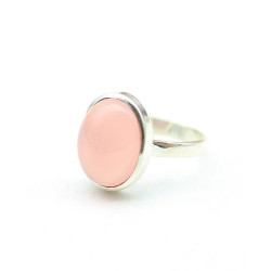 Bague quartz rose en argent...