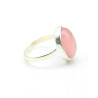 Bague ovale argent quartz rose - Mosaik bijoux indiens