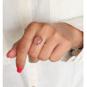 Bague argent pierre rose - Mosaik bijoux indiens