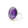 Bague argent améthyste taillée - Mosaik bijoux indiens