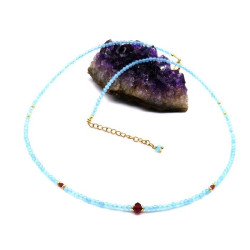 collier topaze bleue...