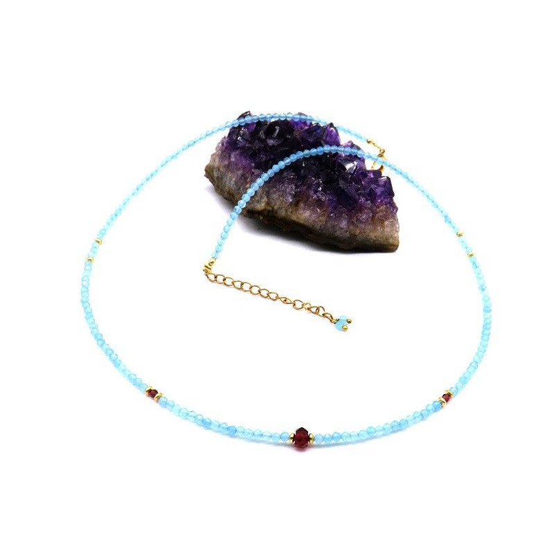 collier topaze bleue taillée - Mosaik bijoux indiens collier topaze bleue taillée - Mosaik bijoux indiens