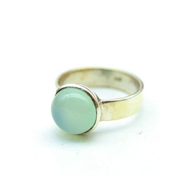 Bague calcédoine en argent...