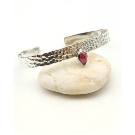 Bracelet martelé argenté -  Mosaik bijoux indiens