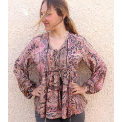 Tunique rose et beige...