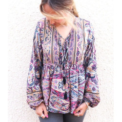 tunique beige et rose -...