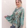 Tunique turquoise et beige à motifs Mosaik Bijoux Indiens - 6