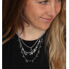 Collier 3 rangs argenté - Mosaik bijoux indiens