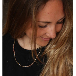Collier fin en perles -...