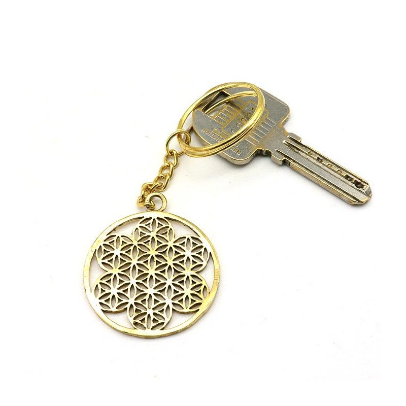 Porte clé doré fleur de vie - Mosaik bijoux indiens
