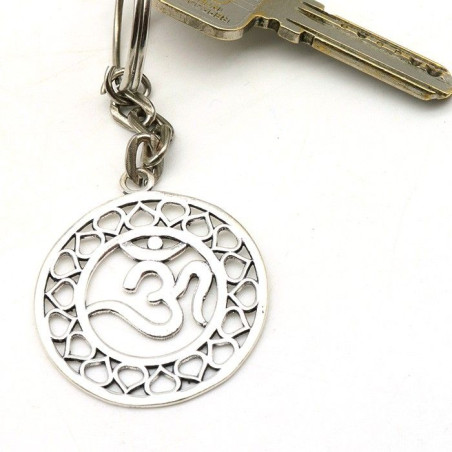 Porte clé argenté aum - Mosaik bijoux indiens