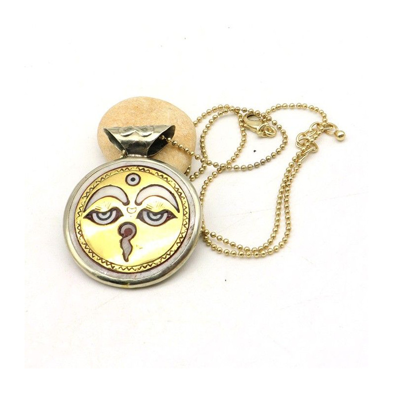 Pendentif indien rond bohème - Mosaik bijoux indiens