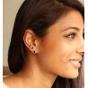 Boucle d'oreille argent pierre noire - Mosaik bijoux indiens