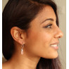 Boucles d'oreilles argent quartz rose Mosaik Bijoux Indiens - 2