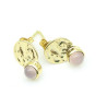 Clou d'oreille doré et quartz rose -  Mosaik bijoux indiens
