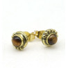 clou d'oreille oeil de tigre - Mosaik bijoux indiens