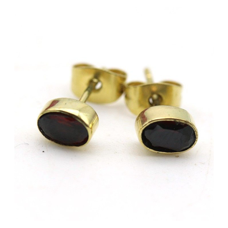 clou d'oreille grenat - Mosaik bijoux indiens clou d'oreille grenat - Mosaik bijoux indiens
