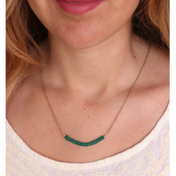 Collier fin doré agate...