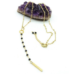 Collier fin doré et pierres...