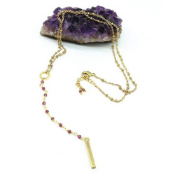 Collier doré en laiton et...