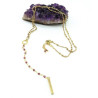 Collier doré en laiton et grenat - Mosaik bijoux indiens