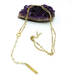 Collier pierre de lune doré...