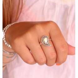 Bague argent indienne -...