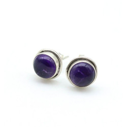 Clous d'oreille améthyste - Mosaik bijoux indiens