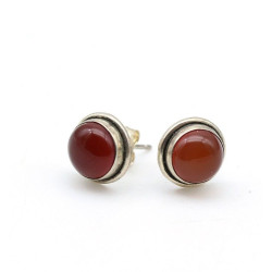 Clous d'oreille cornaline -...