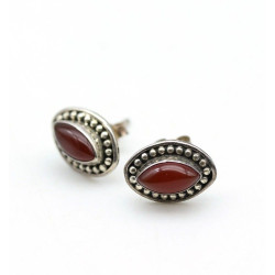 clou d'oreille cornaline - Mosaik bijoux indiens