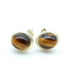 Clou d'oreille ovale oeil de tigre - Mosaik bijoux indiens